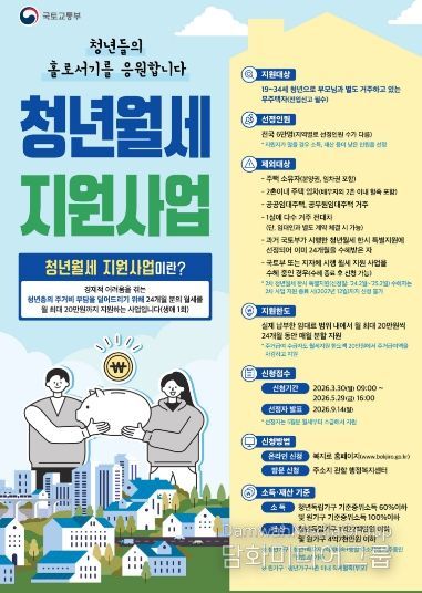 국토부 청년월세 지원사업 포스터