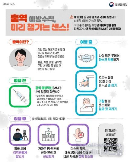 진주시, 해외여행 전후 ‘홍역’ 예방수칙 준수 당부-포스터