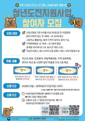 청년도전지원사업 포스터