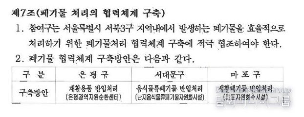 은평광역자원순환센터 건립사업 협약서 제7조