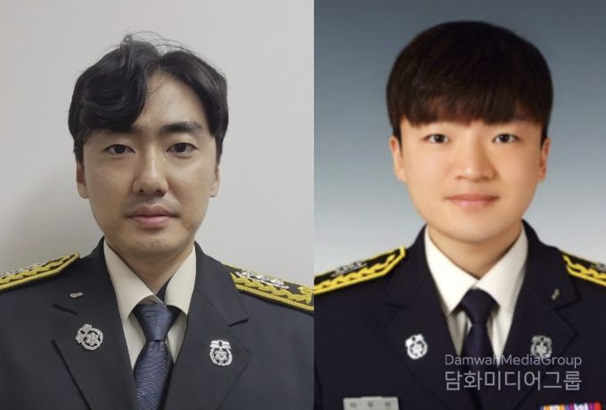 왼쪽부터 소방교 정기용, 소방교 이우빈