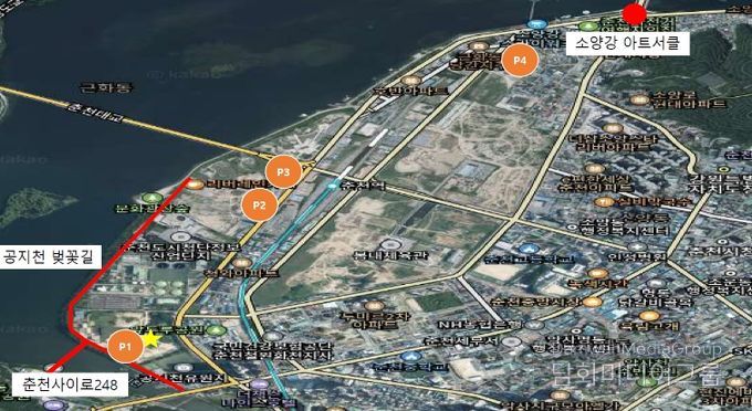 주차장 위치 안내도.