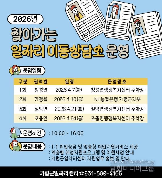 가평군, ‘찾아가는 일자리 이동상담소’ 운영