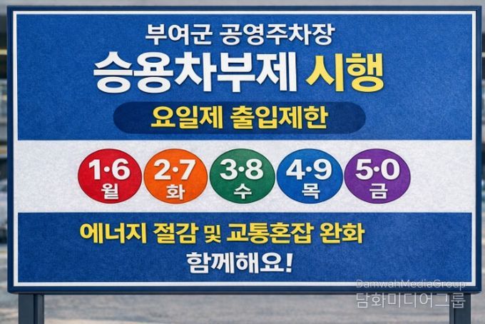 부여군 승용차부제 안내 포스터