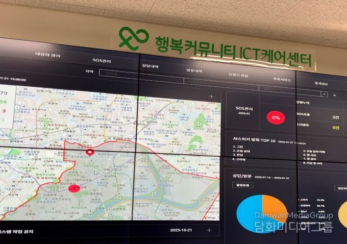 인공지능 스피커 활용 돌봄서비스 ‘행복커뮤니티’ 관제센터 모습