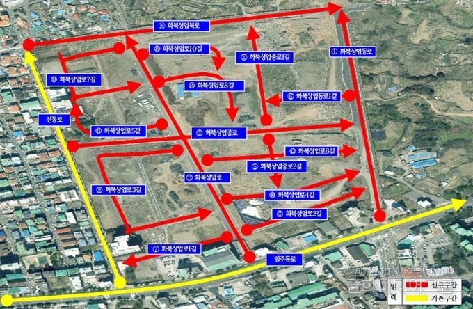 ‘화북상업지역 도시개발지구’ 신규 도로명