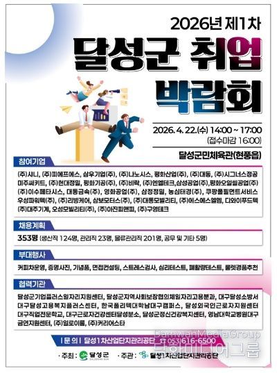 2026 제1차 달성군 취업박람회 개최 포스터
