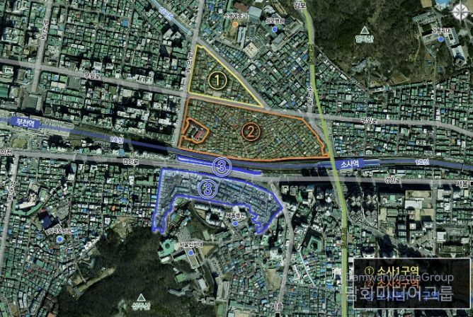 재개발 구역 위치도(소사역 일대)